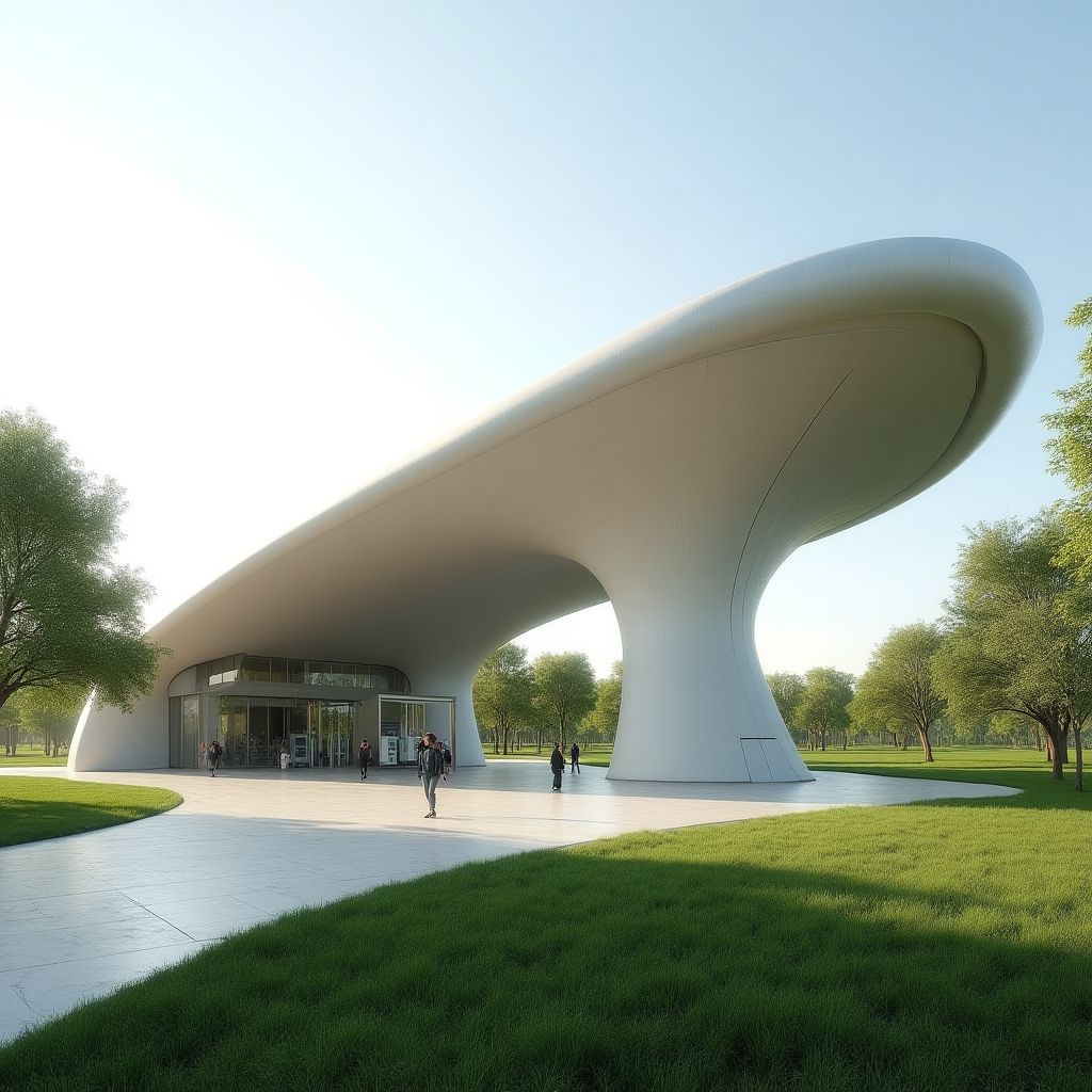 Diseño biomórfico de estación YPF