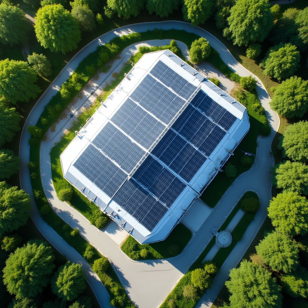 Paneles solares en el techo de una estación YPF